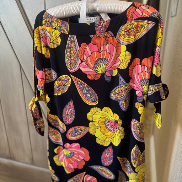 Trina Turk Floral Print Shift Dress – Size 4 - Picture 3 of 13